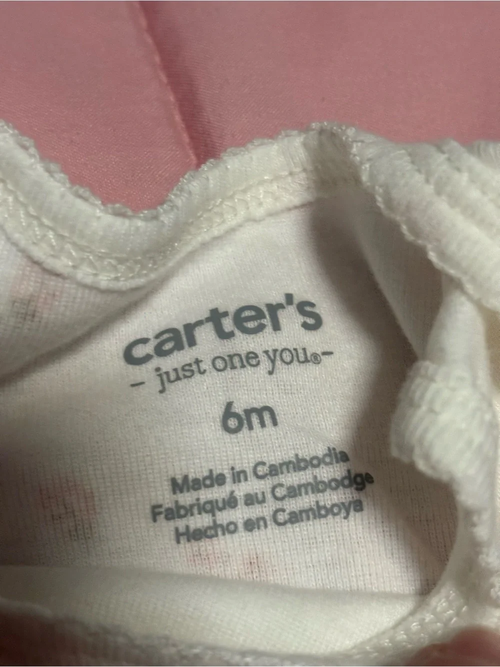 Carter's White & Coral Baby One-Piece Bodysuits - Floral & Ladybug Prints